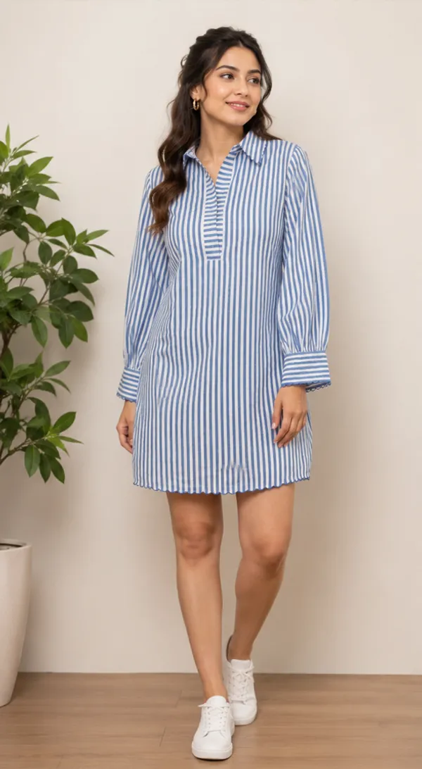 Blue_Stripe_Cotton_Relaxed_Fit_Tunic_Shirt_For_Women