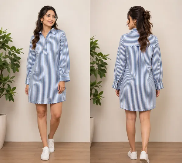 Blue_Stripe_Cotton_Relaxed_Fit_Tunic_Shirt_For_Women