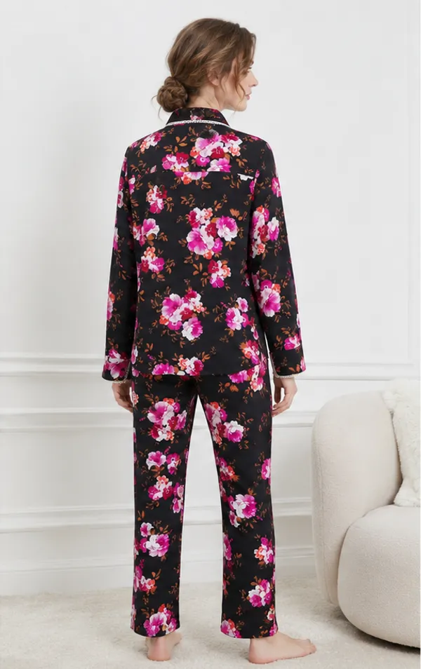 Black_Floral_Viscose_Rayon_Shirt_Pajama_Co-Ord_Set_For_Women