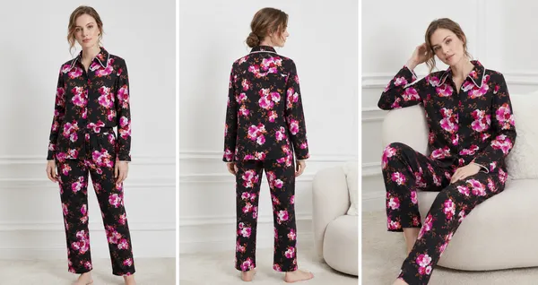 Black_Floral_Viscose_Rayon_Shirt_Pajama_Co-Ord_Set_For_Women
