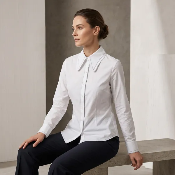 White_Blue_Cotton_Fitted_Formal_Shirt_For_Women