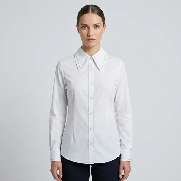White_Blue_Cotton_Fitted_Formal_Shirt_For_Women