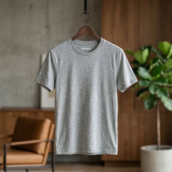Shorttall_Plain_Round_Neck_Cotton_Tee_Grey