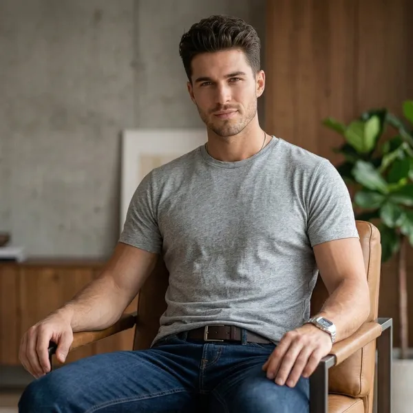 Shorttall_Plain_Round_Neck_Cotton_Tee_Grey