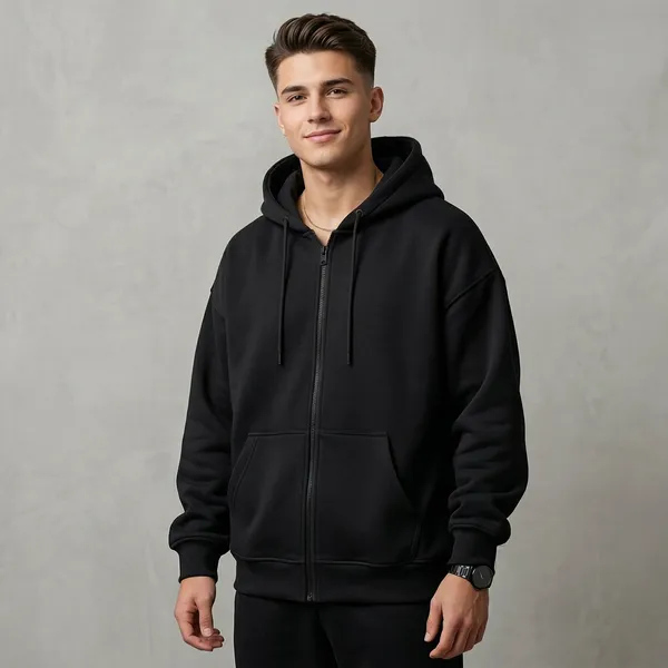 Men_Zip_Up_Hoodie_Black_Black