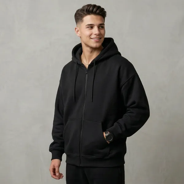 Men_Zip_Up_Hoodie_Black_Black