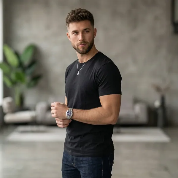 Shorttall_Plain_Round_Neck_Cotton_Tee_Black_Black