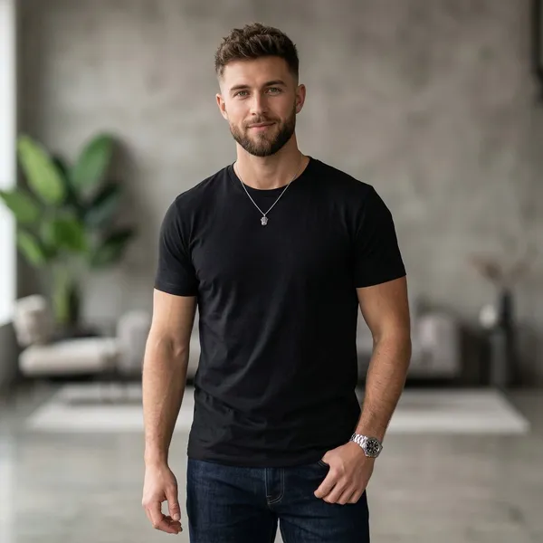 Shorttall_Plain_Round_Neck_Cotton_Tee_Black_Black