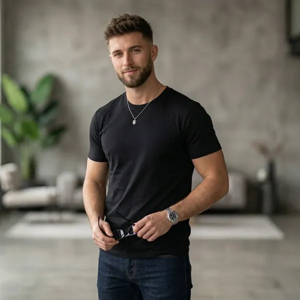 Shorttall_Plain_Round_Neck_Cotton_Tee_Black_Black