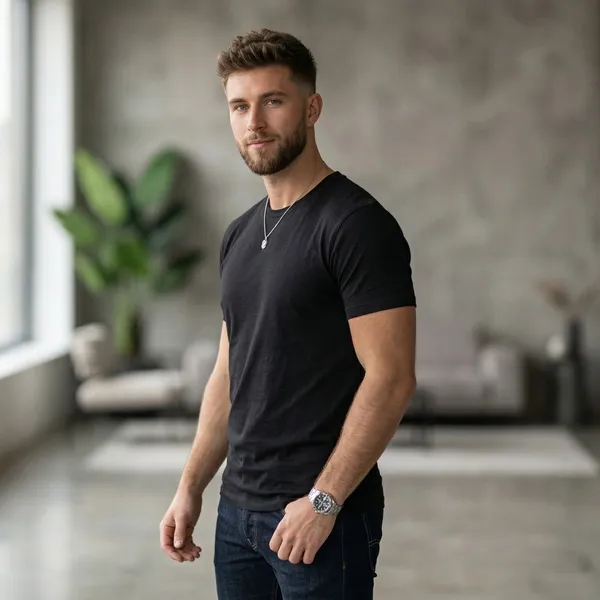 Shorttall_Plain_Round_Neck_Cotton_Tee_Black_Black