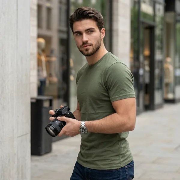 Shorttall_Plain_Round_Neck_Cotton_Tee_Military_Green_Military_Green