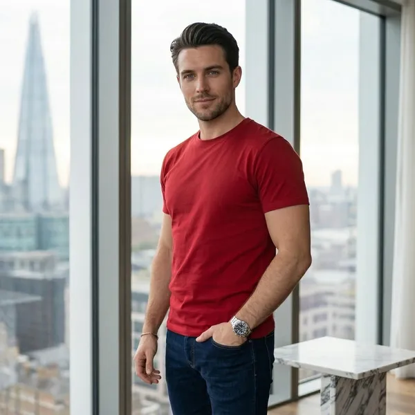 Shorttall_Plain_Round_Neck_Cotton_Tee_Red_Red