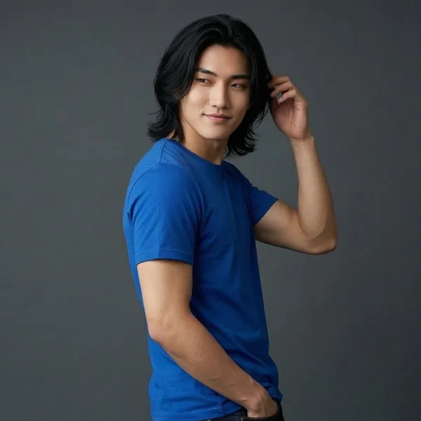 Shorttall_Plain_Round_Neck_Cotton_Tee_Royal_Blue
