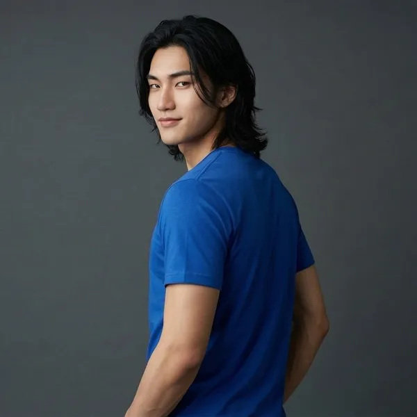 Shorttall_Plain_Round_Neck_Cotton_Tee_Royal_Blue