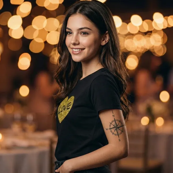 Shorttall_Premium_Women_S_T_Shirt_Golden_Love_Sparkle_Edition_Black