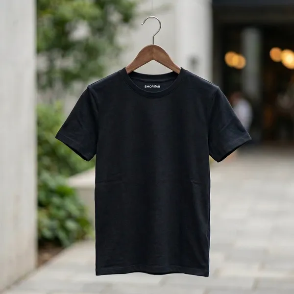 Shorttall_Plain_Round_Neck_Cotton_Women_S_Tee_Black_Black