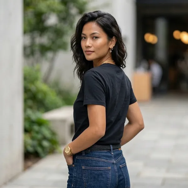 Shorttall_Plain_Round_Neck_Cotton_Women_S_Tee_Black_Black