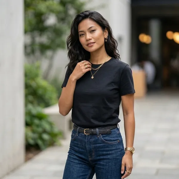 Shorttall_Plain_Round_Neck_Cotton_Women_S_Tee_Black_Black