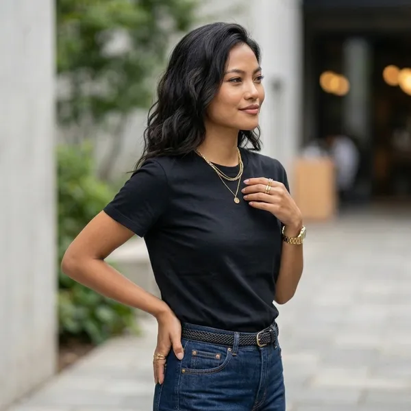 Shorttall_Plain_Round_Neck_Cotton_Women_S_Tee_Black_Black
