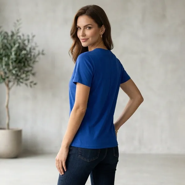 Shorttall_Plain_Round_Neck_Cotton_Women_S_Tee_Royal_Blue_Blue
