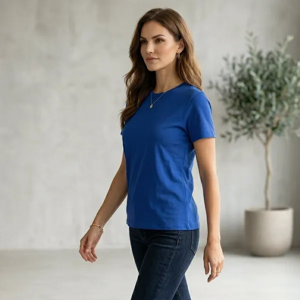 Shorttall_Plain_Round_Neck_Cotton_Women_S_Tee_Royal_Blue_Blue