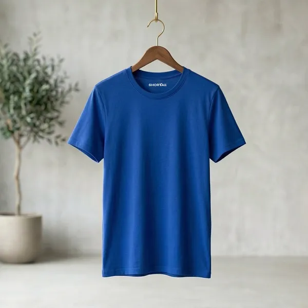 Shorttall_Plain_Round_Neck_Cotton_Women_S_Tee_Royal_Blue_Blue