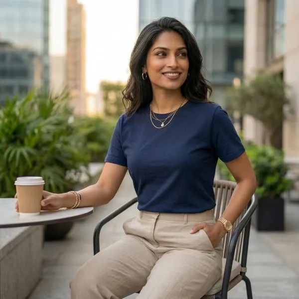 Shorttall_Plain_Round_Neck_Cotton_Women_S_Tee_Navy_Blue_Navy