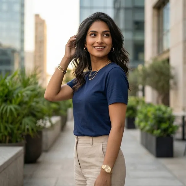Shorttall_Plain_Round_Neck_Cotton_Women_S_Tee_Navy_Blue_Navy