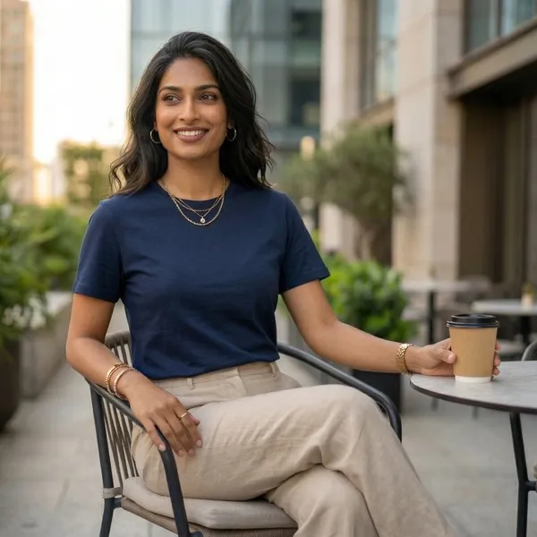 Shorttall_Plain_Round_Neck_Cotton_Women_S_Tee_Navy_Blue_Navy