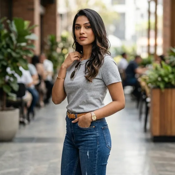 Shorttall_Plain_Round_Neck_Cotton_Women_S_Tee_Grey