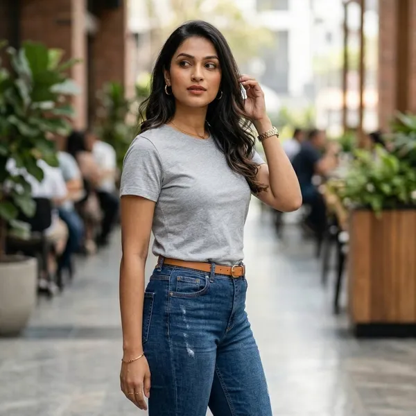 Shorttall_Plain_Round_Neck_Cotton_Women_S_Tee_Grey