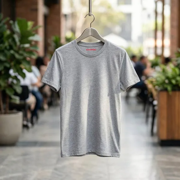 Shorttall_Plain_Round_Neck_Cotton_Women_S_Tee_Grey