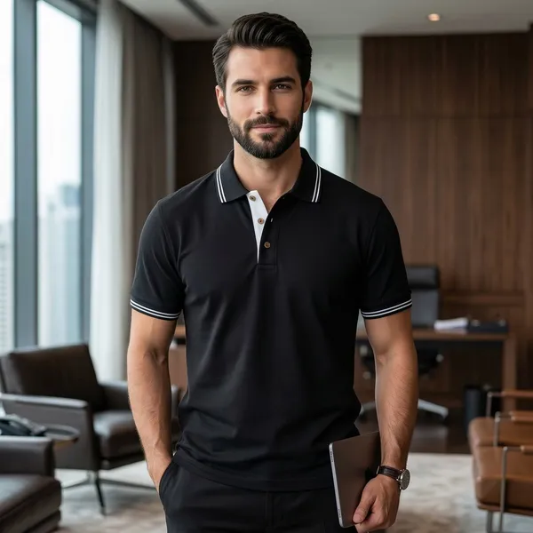 Shorttall_Forestclub_Polo_T_Shirt_Black_With_White_Detail_Black