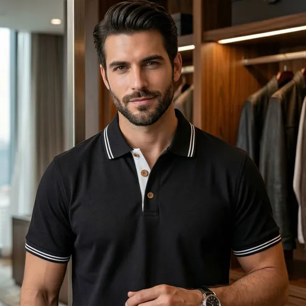 Shorttall_Forestclub_Polo_T_Shirt_Black_With_White_Detail_Black