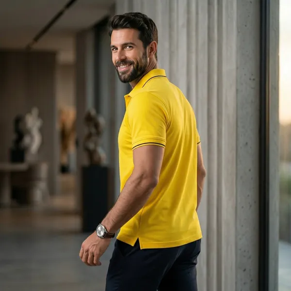 Shorttall_Premium_Polo_T_Shirt_Yellow_With_Black_Tip_Yellow