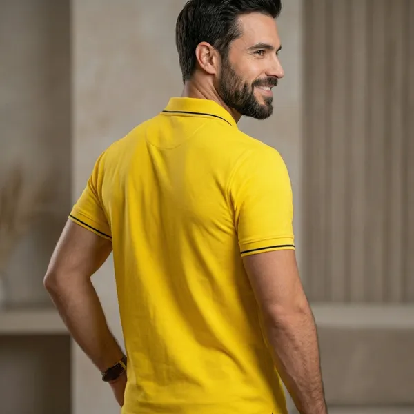 Shorttall_Premium_Polo_T_Shirt_Yellow_With_Black_Tip_Yellow