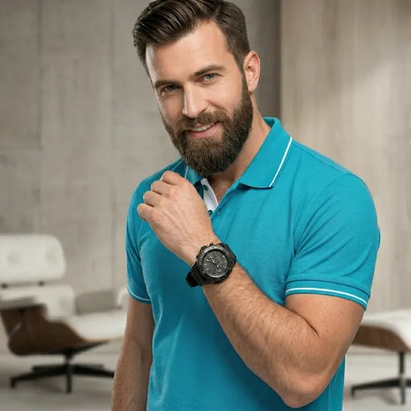 Shorttall_Premium_Polo_T_Shirt_Torquoise_Blue_With_White_Tip_Turquoise_Blue