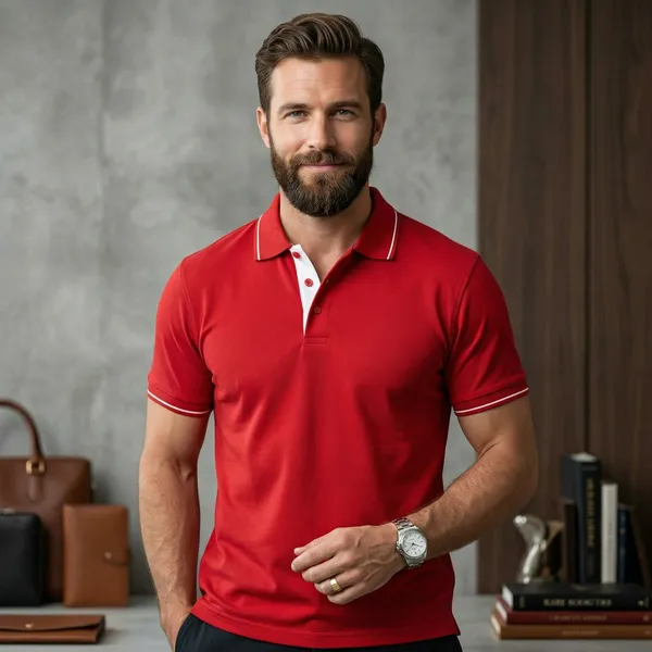 Shorttall_Premium_Polo_T_Shirt_Red_With_White_Tip_Red