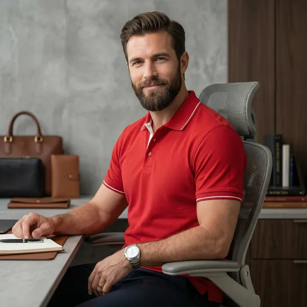 Shorttall_Premium_Polo_T_Shirt_Red_With_White_Tip_Red