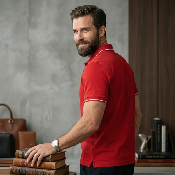 Shorttall_Premium_Polo_T_Shirt_Red_With_White_Tip_Red