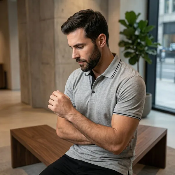 Shorttall_Premium_Polo_T_Shirt_Grey_Melange_With_Black_Tip_Gray