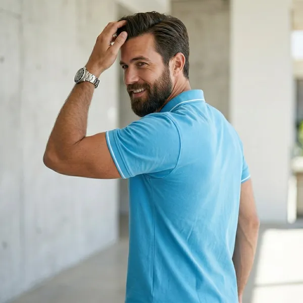 Shorttall_Premium_Polo_T_Shirt_Electric_Blue_With_White_Tip_Electric_Blue