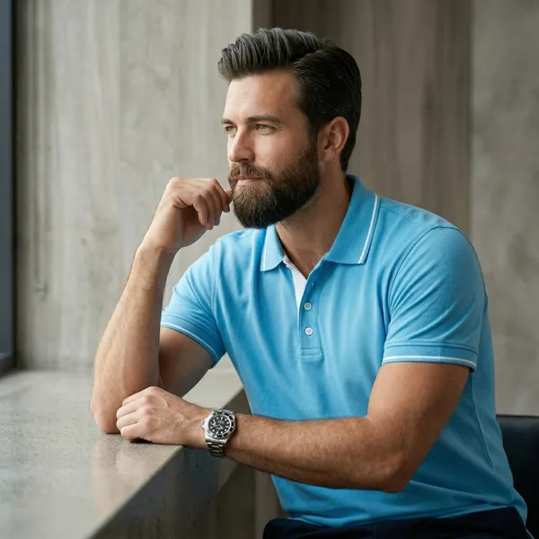 Shorttall_Premium_Polo_T_Shirt_Electric_Blue_With_White_Tip_Electric_Blue
