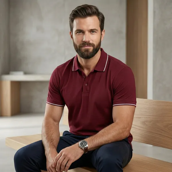 Shorttall_Premium_Polo_T_Shirt_Brown_With_White_Tip_Brown