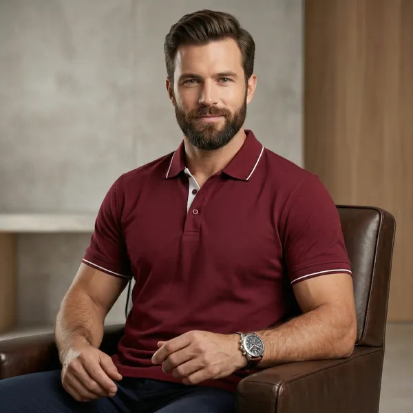 Shorttall_Premium_Polo_T_Shirt_Brown_With_White_Tip_Brown