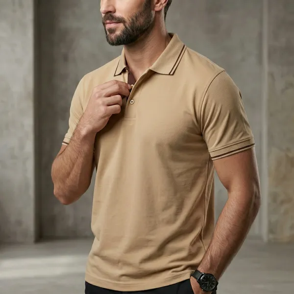Shorttall_Premium_Polo_T_Shirt_Beige_With_Brown_Tip_Beige