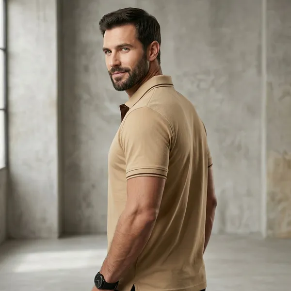 Shorttall_Premium_Polo_T_Shirt_Beige_With_Brown_Tip_Beige