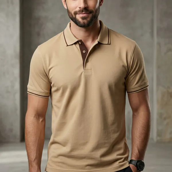 Shorttall_Premium_Polo_T_Shirt_Beige_With_Brown_Tip_Beige