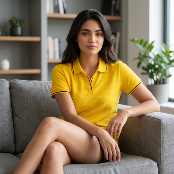 Shorttall_Premium_Women_S_Polo_T_Shirt_Yellow_With_Black_Tip_Yellow
