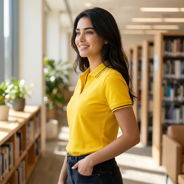 Shorttall_Premium_Women_S_Polo_T_Shirt_Yellow_With_Black_Tip_Yellow
